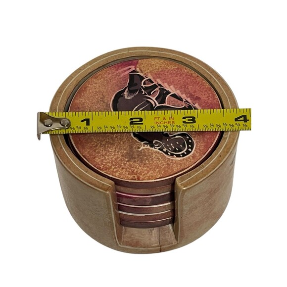 Safari Animal Soapstone Coaster Set | 6pc Hand Carved + Holder | Boho Vintage - Picture 10 of 12